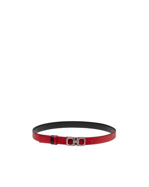 Ferragamo White Gancini Belt Buckle Double-Sided Belt