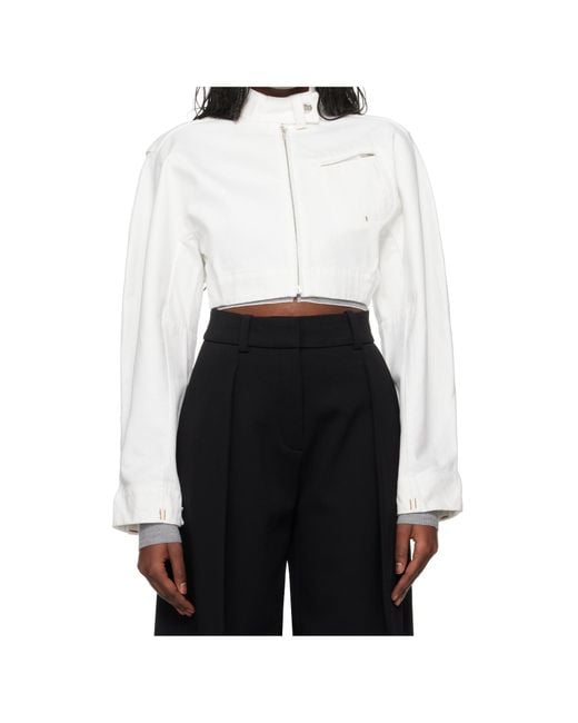 Jacquemus White Long-Sleeved Denim Jacket