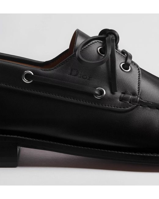 Dior Black Homme Archie Boat Shoes for men