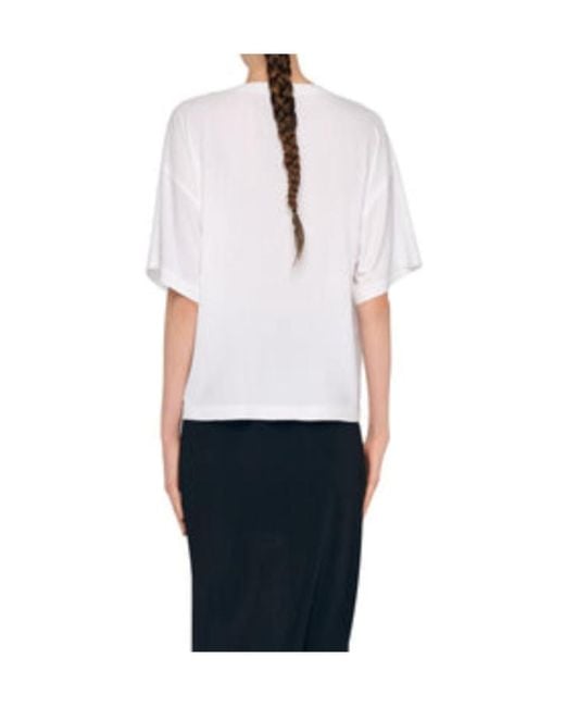 Norma Kamali White Boxy Crew-Neck T-Shirt