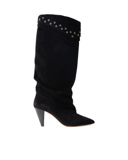 Isabel Marant Black Suede Ankle Boots