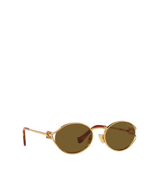 Miu Miu Green Eyewear Oval-Frame Sunglasses