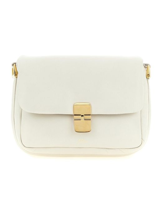 A.P.C. White Grace Soft Small Shoulder Bag