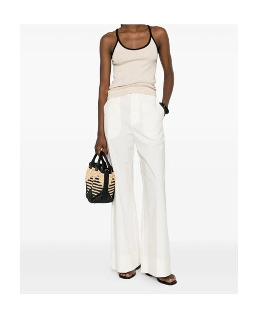 Twinset White Pocket Trousers