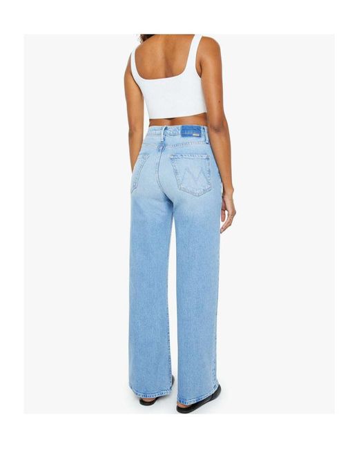 Mother Blue High-Waist Wide-Leg Jeans