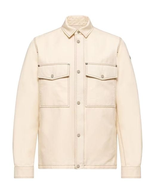 Moncler Natural Watagua Snap-Button Denim Jacket for men