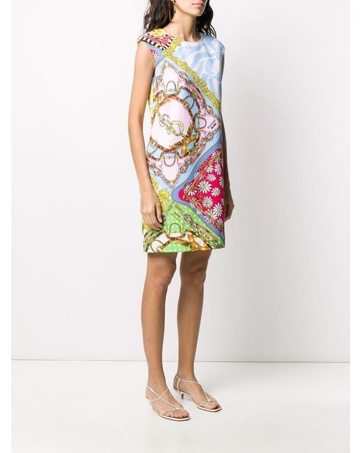Moschino White Fantasy Printed Straight Dress