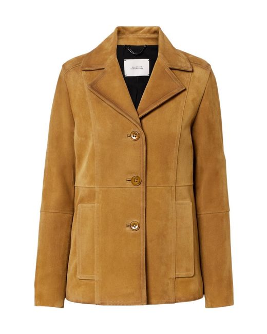 Dorothee Schumacher Brown Single-Breasted Leather Jacket