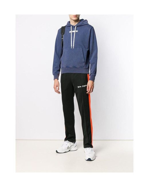 Off-White c/o Virgil Abloh Blue Logo Printed Hooded Sweater for men