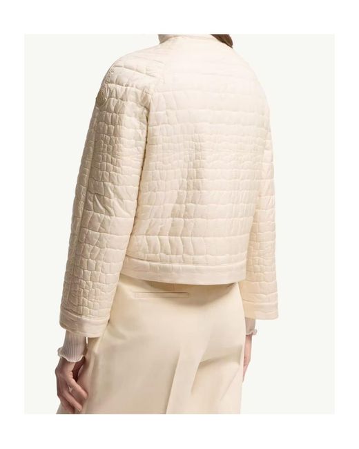 Moncler Natural Aubrietaa Zip-Up Embossed Jacket