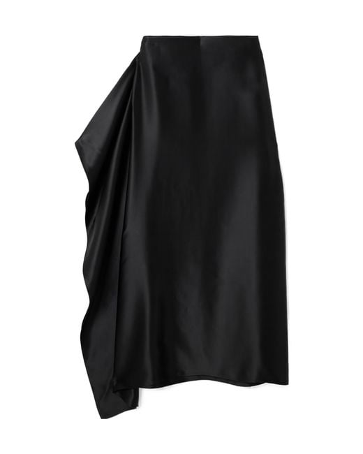 The Row Black Athalia Pleated Midi Skirt