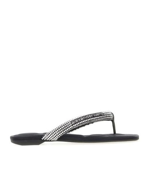 Alexander Wang White Jenna Embellished Slides