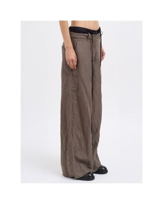 Masnada Brown Drawstring Casual Pants