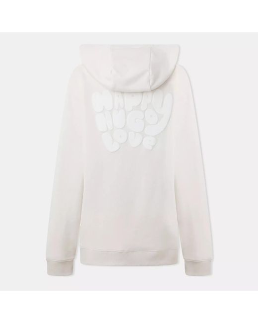 Boss White Hugo Oversized Hoodie
