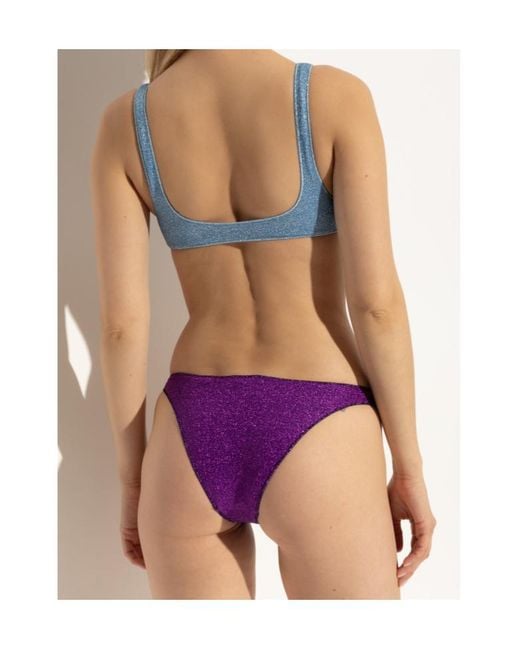 Oseree Blue Glitter-Detailing Bikini