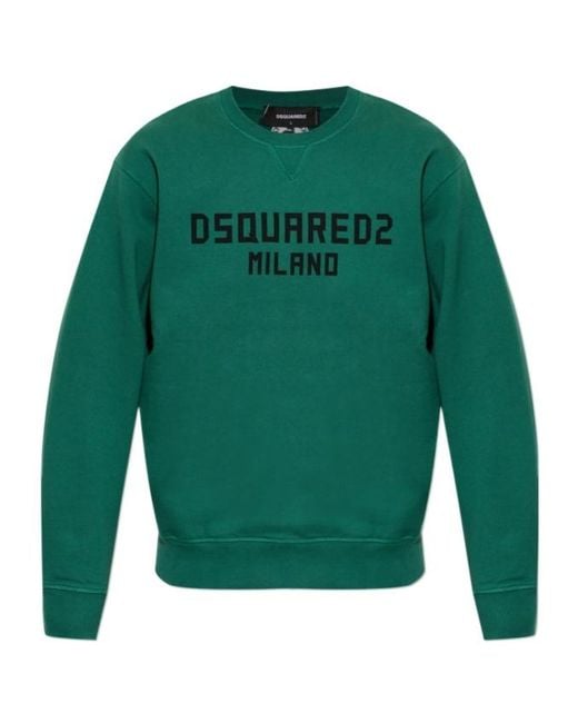 DSquared² Green Milano Cool-Fit Crewneck Sweatshirt for men