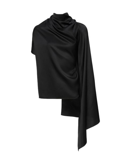 Magda Butrym Black Asymmetric Drape Top
