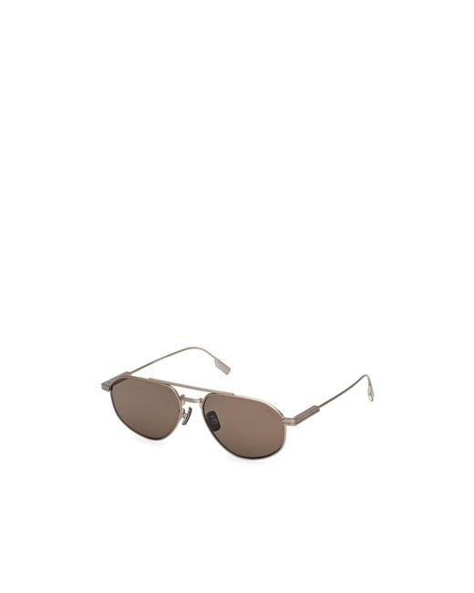 Zegna Multicolor Aviator Frame Sunglasses for men