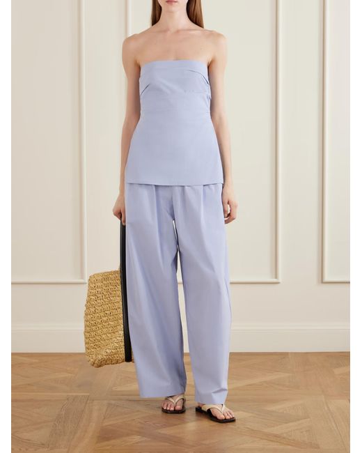 St. Agni Blue Relaxed Wide-Leg Trousers