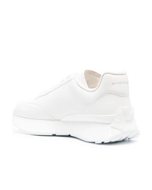 McQueen White Sprint Runner Lace-Up Sneakers