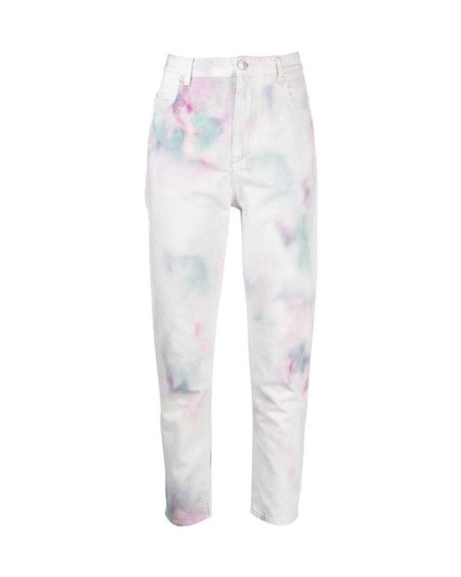 Isabel Marant White Isabel Marant Étoile Tie-Dye Effect Jeans