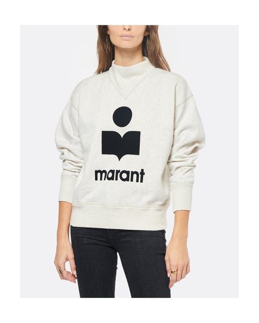 Isabel Marant White Isabel Marant Étoile Moby High Neck Logo Sweatshirt