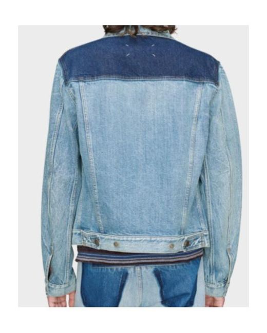 Maison Margiela Blue Patchwork Denim Jacket for men