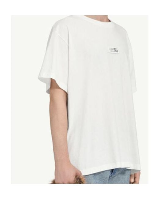 MM6 by Maison Margiela White Short Sleeved Crewneck T-Shirt for men