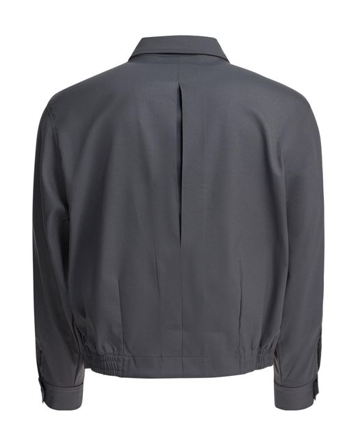 Needles Gray Chest Logo Zip Jacket for men