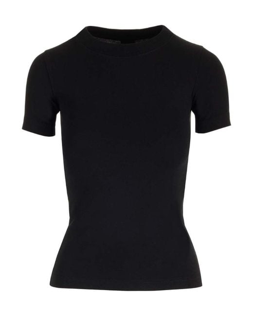 Balenciaga Black Logo Embellished Crewneck T-Shirt