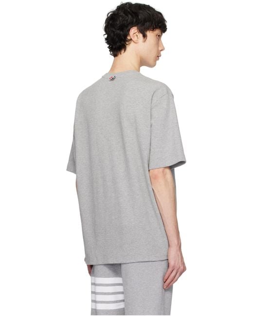 Thom Browne Gray Crewneck Short-Sleeved T-Shirt for men