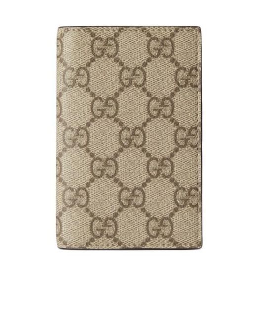 Gucci Natural Gg Emblem Bi-Fold Card Case for men