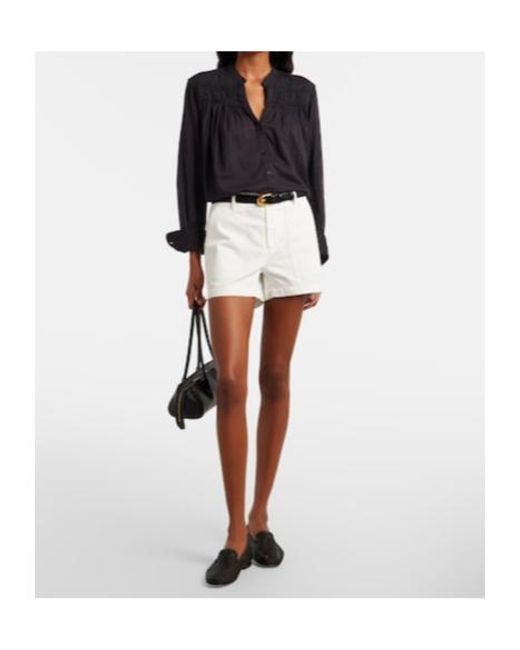 Nili Lotan White Utility Cotton Shorts