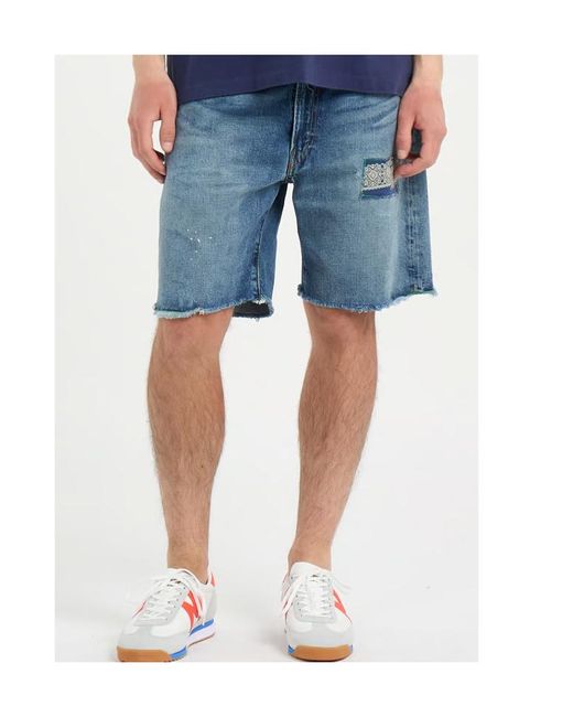 Polo Ralph Lauren Blue Patchwork Shorts for men