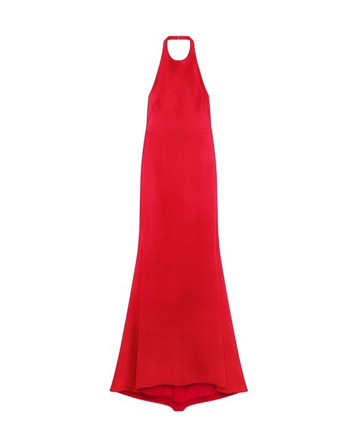 Givenchy Red Satin Halterneck Dress