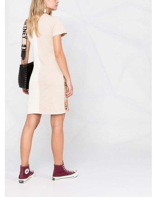 Stella McCartney Metallic Animal Patchwork-Print T-Shirt Dress