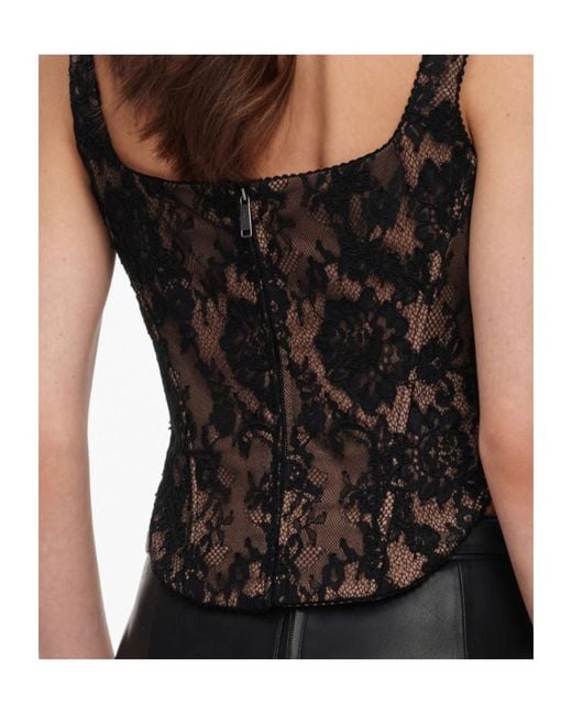 Self-Portrait Black Lace Corset Top
