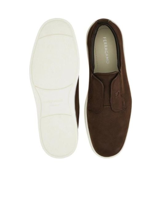 Ferragamo Brown Slip On Sneaker for men