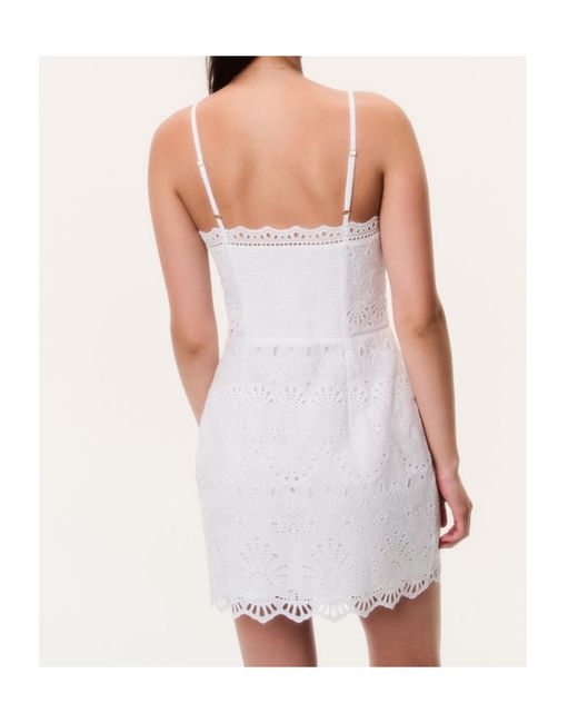 LoveShackFancy White Cut-Out Cotton Mini Dress