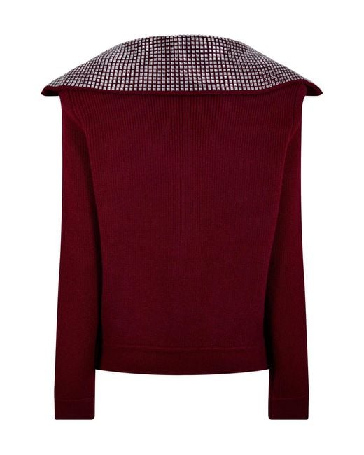 Self-Portrait Red Diamante Knitted Jumper