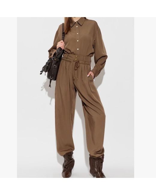 Isabel Marant Brown Inaya Drawstring Pants