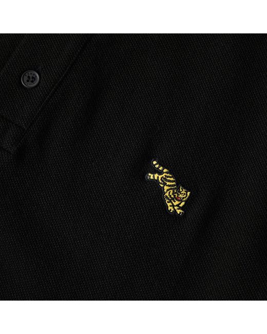 KENZO Black Solid Short-Sleeve Polo Shirt for men