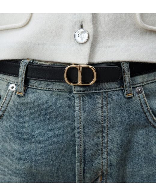 Dior White Reversible Cd Icon Belt