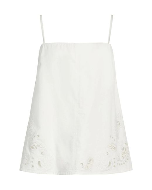 Rag & Bone White Denim Sleeveless Top