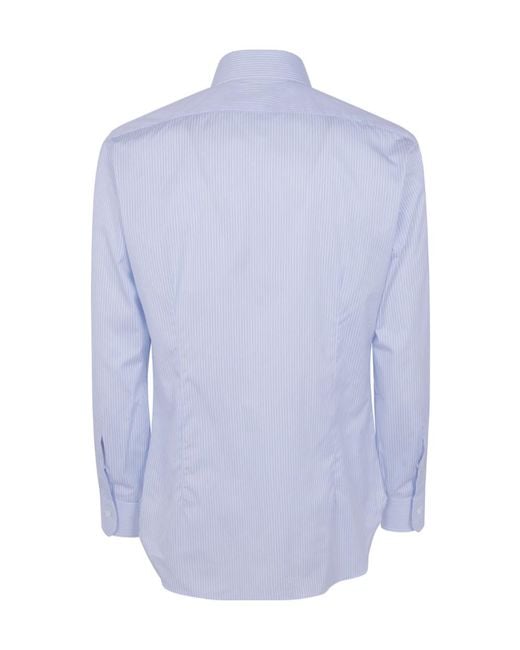 Barba Napoli Blue Long-Sleeved Shirt for men
