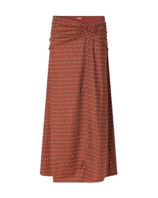 Johanna Ortiz Brown Under The Sun Paisley-Print Skirt