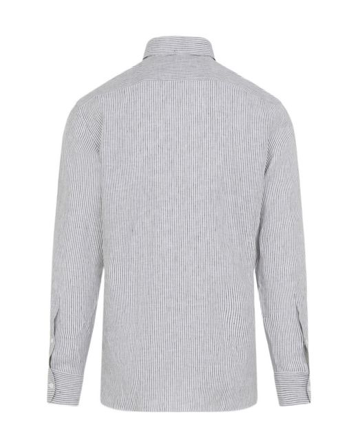 Zegna White Striped Shirt for men