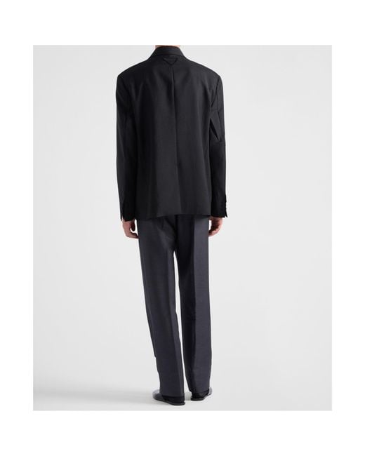 Prada Black Pleated Tailored Trousers for men