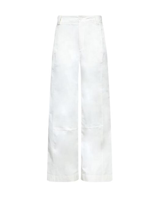 Lacoste White Cotton Gabardine Trousers