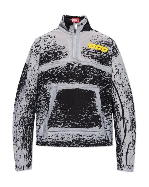 DIESEL Gray S-Alute Half-Zip Sweatshirt for men